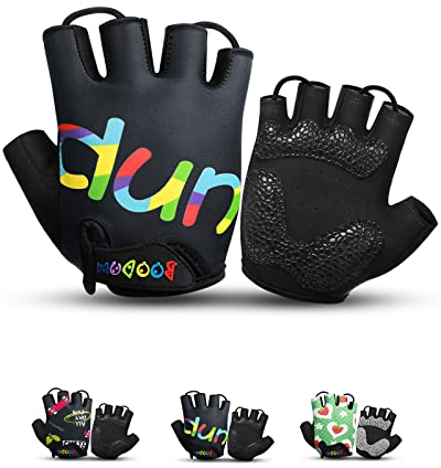 Fahrradhandschuhe Kinder,Hablfinger MTB Handschuhe,Sommer Radhandschuhe für Jungen und Mädchen 1 2 3 4 5 6 7 8 9 10 Jahre,für Mountainbike,BMX,Roller,Laufrad,Radfahren,Rennrad,M