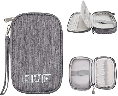 Ruyosn Kabel Organizer Tasche Wasserdicht Klein Kabeltasche Organizer Grau Elektronische Tasche Elektro Organizer Cable Bag Elektronik Zubehör Organisator Kabel für Reise, Grau