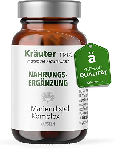 NEU! Kräutermax Mariendistel Komplex | Mariendistel Kapseln mit Vitamin C und Vitamin B Komplex | Mariendistel Extrakt vegan und natürlich | Nach Kräutermax Manier | Mariendistel 1 x 60 Stück