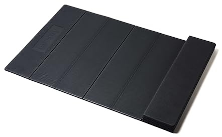 EVERGY Esterilla Plegable 180×60 cm – Colchoneta fitness de TPE antideslizante, 6 mm de grosor, plegado en 12 posiciones con anillas, para core, yoga, pilates y estiramientos (negra)