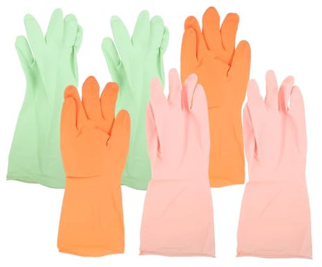 ANDRESLAD 3paare Spülhandschuhe Aus Latex Wiederverwendbare Küchenhandschuhe Für Geschirrreinigung Bequeme Und Haltbare Handschuhe Zum Abwaschen