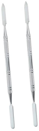 Baluue 2pièces Tiges Acier Inoxydable Pour Mélange De Maquillage Outils De Mélange Cosmétique Barres De De Couleurs Pour Fond De Teint Et Fard à Paupières