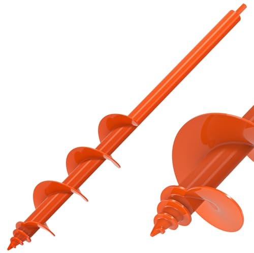 Insaga Broca de barrena, 61 x 7,6 cm, para plantación de bulbos, perforadora de agujeros extendida, taladro en espiral para suelo de jardín, para ropa de cama, semillas, vallas, buzón, se adapta a