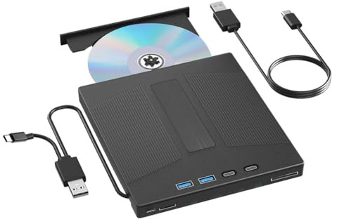 Osmond Unidad de BLU-Ray Externa 7 en 1, Compatible con Lectura y Escritura de Discos de 100 GB, Grabadora de BD/CD/DVD para PC, Portátil y de Escritorio.