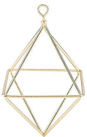 Garosa Luftpflanzen Halter Geometrische Form Modische Dreieck Blumen Topf Container Korb Bromeliads Hängen Rack Wohnkultur (Gold)