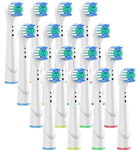Aufsteckbürsten Kompatibel mit Oral B Elektrische Zahnbürsten Ersatzbürsten Aufsätze für Precision Clean 16er Pack