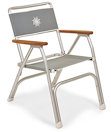 FORMA MARINE Boat Chair Grey Deck Folding Marine Aluminum Teak Furniture M100G