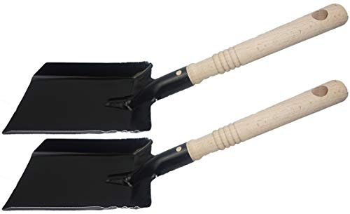 Kohleschaufel Kohlelöffel Ascheschaufel Schaufel Kamin Ofenschaufel (2, Kohleschaufel schwarz)