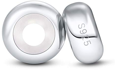 2 PCS Sterling Silber Gummi Spacer Charms Stopper für Pandora Armbänder “MEHRWEG”