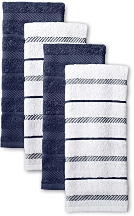 KitchenAid Albany Kitchen Towel Set 4-Pack 16x26, Blue Willow/White