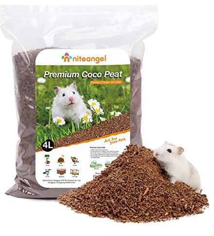 Niteangel Natürliches Kokosnuss-Hamster-Einstreu und Haustierstreu für Zwerghamster, Gerbils, Mäuse, Degus oder andere kleine Tiere (Kokosnusserde)