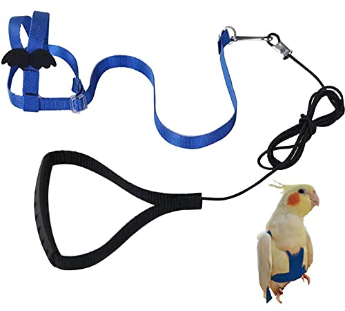 Imbracatura per pappagallo regolabile per animali domestici e uccelli guinzaglio per attività all'aria aperta corda da addestramento cinghia elastica anti-morso per pappagalli cacatos ara