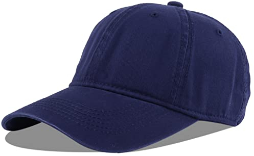 LANGZHEN Unisex Vintage gewaschen Distressed Baumwolle Einstellbare Solid Dad Hut, Gewaschene Klassische Baseball Cap für Männer Frauen (Navy)