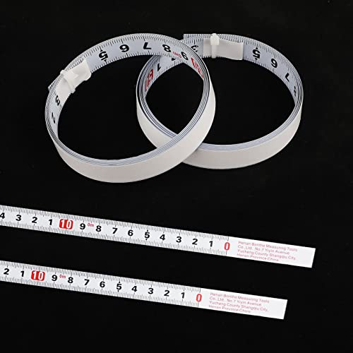 2 Rouleaux Mètre à Ruban Auto-adhésif, 1 Mètre Mètre Ruban Auto-adhésif, Règle Métrique Auto-Adhésive pour Mesurer des Objets Verticaux Tels Que des Établis (Arrière)