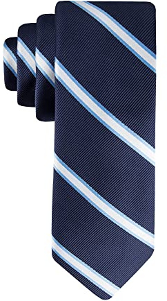 Tommy Hilfiger Cravates à nouer soi-même pour garçons - Grands enfants, Rayures bleu marine - Motif, taille unique