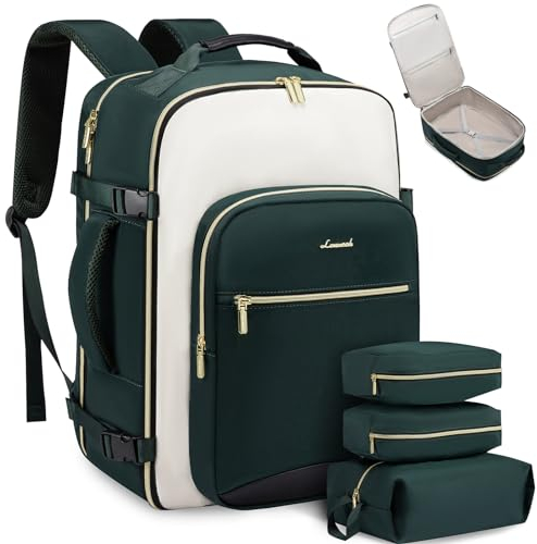 LOVEVOOK Handgepäck Rucksack Flugzeug, Reiserucksack Damen Groß 40L Herren Wasserdicht, Laptop Backpacks 17 Zoll Mit Laptopfach, Travel Backpack Daypacks Für Schule Arbeit Camping