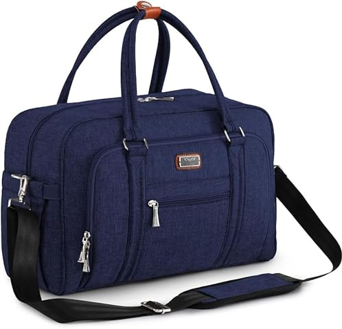 Welavila Baby Changing Bag, Nappy Diaper Bags for Mom and Dad with Changing Pad & Insulated Pockets (Navy Blue)