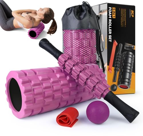 SUBCULTUREPICK 5 in 1 Foam Roller Set for Deep Tissue Muscle Massage