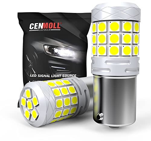 Cenmoll 382 P21W BA15S Bombilla LED blanca, superbrillante 2000LM Canbus sin errores 1156 BA15S 382 P21W Bombillas de coche para luz de estacionamiento de marcha atrás, luces traseras de freno, 2PCS