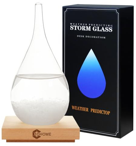 Storm Glass Water Drop Shaped Crystal Ball, Christmas Decoration Storm Glass Weather Forecaster Weather Station, Fashion Creative Office Desktop and Home Decor (Large)