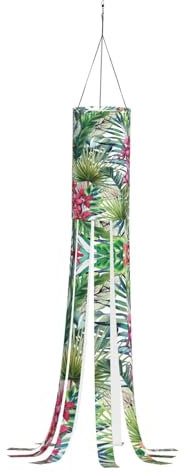 SABFWF Manica a vento stagionale con stampa di piante tropicali, per autunno inverno, Ringraziamento, all'aperto e fantasma manica a vento con palo