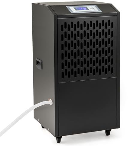 GOPLUS Deshumidificador Comercial Portátil, Deshumidificador Industrial con 4 Ruedas, Gran Capacidad de Deshumidificación de 118L/Día, con Temporizador 0-24 Horas, para Almacenes y Bodega (Negro)