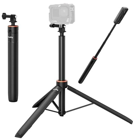 SmallRig 59 Extendable Selfie Stick Tripod for GoPro Hero 13/12/11, for DJI Action 6/5 Pro/4, for DJI Pocket 3, for Xtra Muse, for Akaso, 1/4-20 Screw for Insta360 X5/X4, Mirrorless Camera - 5284
