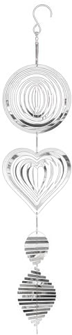 MUNSKT Metal Bird Scare Discs Set 3D Wind Chime Stainless Steel Reflective Bird Repellent for Outdoor Garden Decor Mirrored Wind Chime to Scare Birds Away from Courtyards