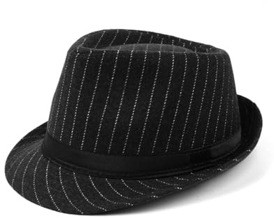 Zylioo Large Fedora Hat for Big Heads Short Brim Men Women Classic Manhattan Structured Gangster Trilby Dress Hat Unisex