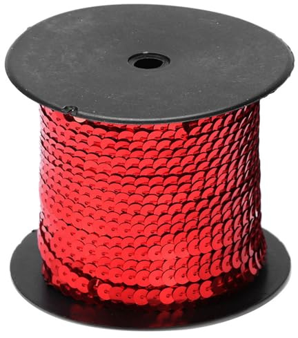 Tiras de lentejuelas de 6 mm de 100 yardas, cinta de lentejuelas, rollo de cinta, adorno de paillette, accesorios de disfraces para manualidades, costura de vestidos (100 yardas/rollo)