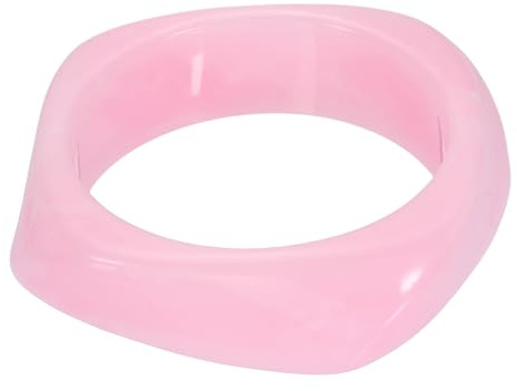 sourcing map Chunky Irregular Acrylic Resin Bangle Bracelet for Women, Cuff Wide Geometric Stackable Bangles Tortoiseshell Acetate Wristband Bracelet Statement Jewelry, Pink