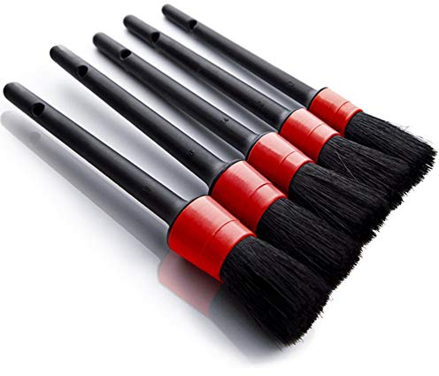Auto Car Detailing Brush Set(Set of 5)- Automotive Detail Cleaning Brushes For Cleaning Wheels, Engine, Interior, Emblems, Interior, Exterior, Air Vents