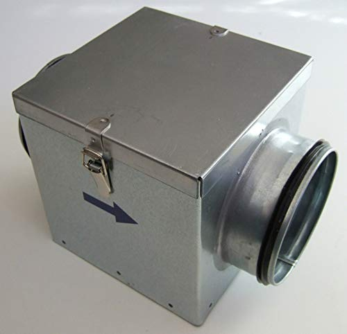Boîte de filtration, en tôle d'acier galvanisée, filtre G3 100 à 500 mm, air évacué de cuisine (NW 160 mm)
