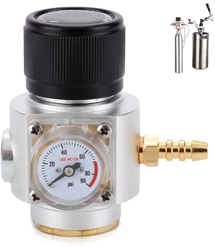 2-i-1 mini CO2 gasregulator TR21.4 Soda tryckmätare 0-90 PSI(för europeisk)