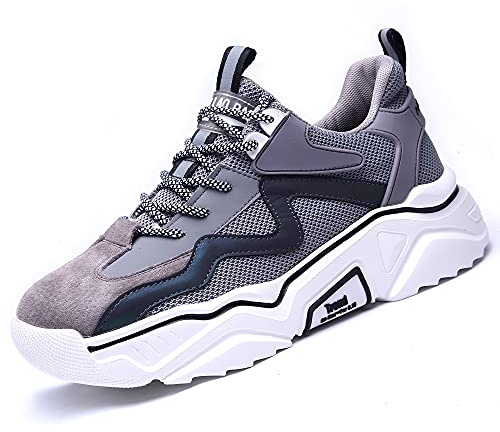 Annvia Scarpe Antinfortunistiche Donna Leggere Estive,Comode Scarpe da Lavoro Uomo Antiscivolo Bianche Cucina Traspiranti Punta in Acciaio Scarpe Grigio 39