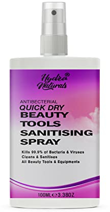 Derma Roller Disinfectant Cleaner & Steriliser Spray Kills 99.99% of Bacteria Make Up, Cosmetic Brush Make Up Remover Skin Needling Rollers & Micro Needling Antibacterial, Antifungal, Easy Spray 100ml