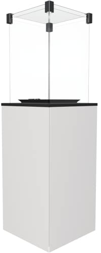 KRATKI Patio Outdoor - Riscaldatore a gas moderno 8,2 kW con ruote per terrazze da giardino, 155 x 48 cm, in propano G30/50 mbar, Powered Manual Control White Glass Panels