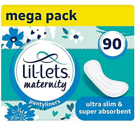 Lil-Lets Maternity Pantyliners, 90 x Ultra Slim Pantyliners, 3 Packs of 30 Pant Liners, for Pre & Post Birth Use, Light Bladder Weakness, Discharge or Spotting