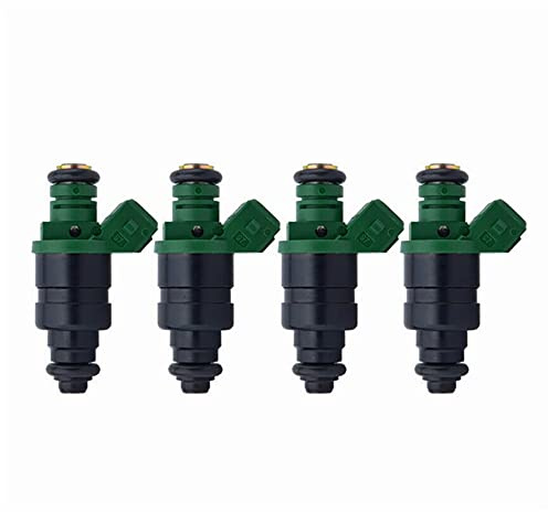 Riloer 4pcs motor de reemplazo de inyectores de combustible, compatible con AUD1 S-EAT S-Koda V0LKSWAGEN, número de pieza 037906031AA, negro + verde