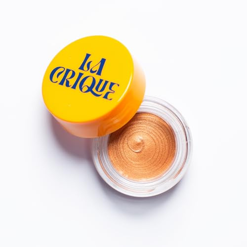 La Crique - Fard à Paupières Crème & Highlighter - Enrichi en Acide Hyaluronique – SkinCare - Maquillage Crème Léger - 99% d'Ingrédients Naturels -Vegan – Cuivre (Bronze, Petit)