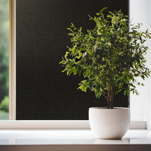 Pellicola Statica per Finestre Oscuranti, Autoadesiva, Colore Nero, 44,5 x 200 cm