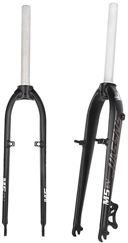 Fourche Rigide VTT 26 27,5 1-1/8 Tube Droit sans Filetage QR 9 x 100 mm Disque V Frein ultraléger en Alliage d'aluminium Fourche Avant de vélo de Montagne (Couleur : Gris + Blanc, Taille : 26)