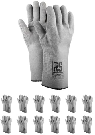 RS THERM Schweißerhandschuh MontageHandschuhe aus gemischter Baumwolle und Polyester/Größe 10, 12 Paar/Weiß/Arbeitshandschuhe/Schutzhandschuhe