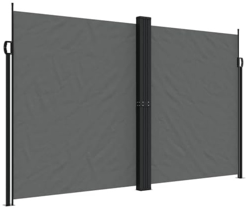 vidaXL Seitenmarkise, Wandmarkise mit PU-Beschichtung, Sichtschutz für Balkon Terrasse Garten, Windschutz Markise, Ausziehbar Anthrazit Polyester