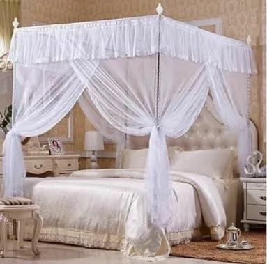 Uadme Großes quadratisches Prinzessinnen-Bett, luxuriöses Netz – Moskitonetz für Reisen mit Öffnung an drei Seiten für Außenbereich, Schlafzimmer, Terrasse, Hängematte, Brücke (150 x 200 x 200 cm)