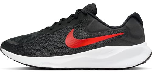 Nike Revolution 7 Straßenlaufschuh für Herren, Black/University Red-White, FB2207-003, 40.5 EU (7.5 US)
