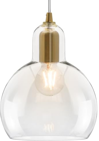 Brass Pendant Light Glass Lamp Shade Transparent Globe Ceiling Light Fitting Kitchen Island K427