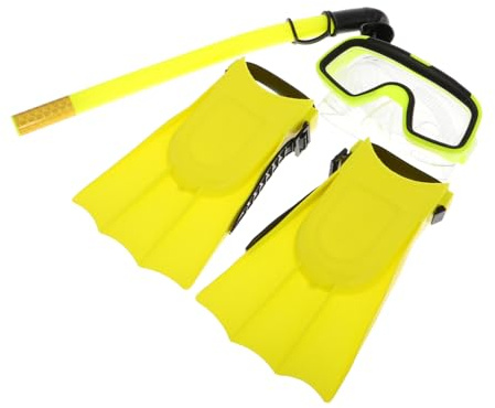 Outanaya 1set Subacqueo Per Ragazzo Ragazza Con Maschera Antiappannamento Boccaglio e Pinne Kit Completo Per Snorkeling e Allenamento Piscina