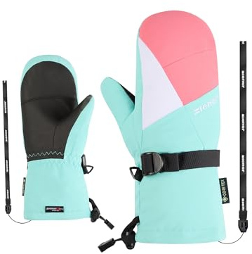Ziener LANIC-Z - Manoplas de esquí para niños, Gore-Tex, puños Largos, Extra cálidos, Sorbete de Fresa, 7