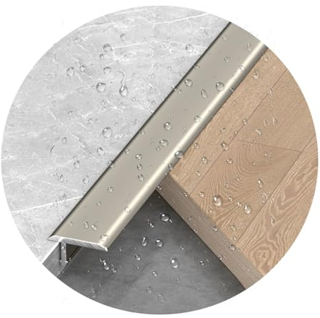 Profilo Di Transizione A T Per Pavimenti, Tagliabile, Coprisoglia Impermeabile Per Piastrelle E Moquette, Listello Di Transizione Fessure Su Pavimenti Adiacenti(Champagne,12.0mm/0.47in)